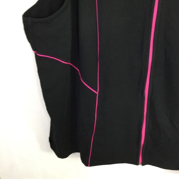 Catherines Womens Breast cancer Vest Full Zip Long Sleeves Black Size 4X Plus - Picture 4 of 16